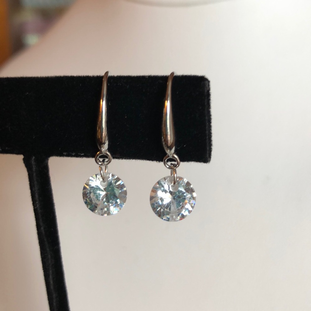 Lever back Rhinestone Earrings